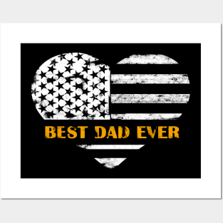 American Flag, Father's Day Gift, Best Dad Ever, For Daddy Posters and Art